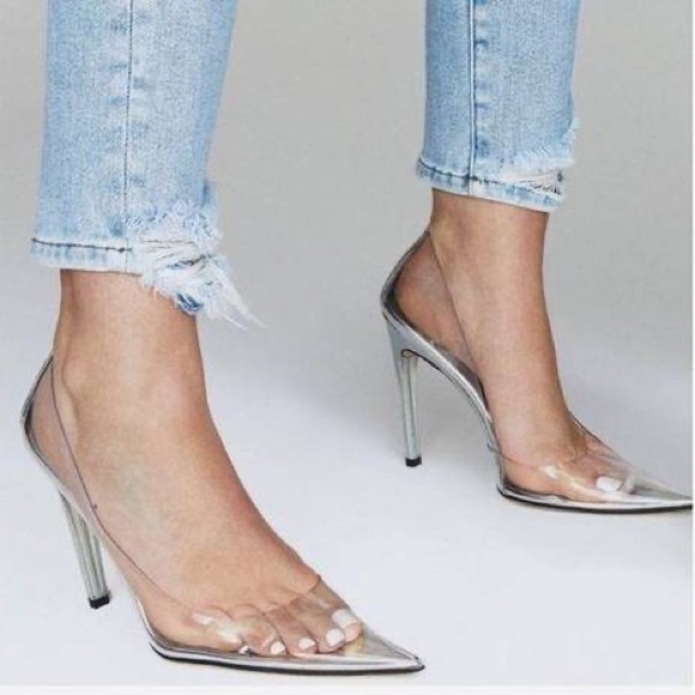 Good American Cinder-f*cking Rella Pumps Size 13 Glass GA275P-X NEW IN BOX